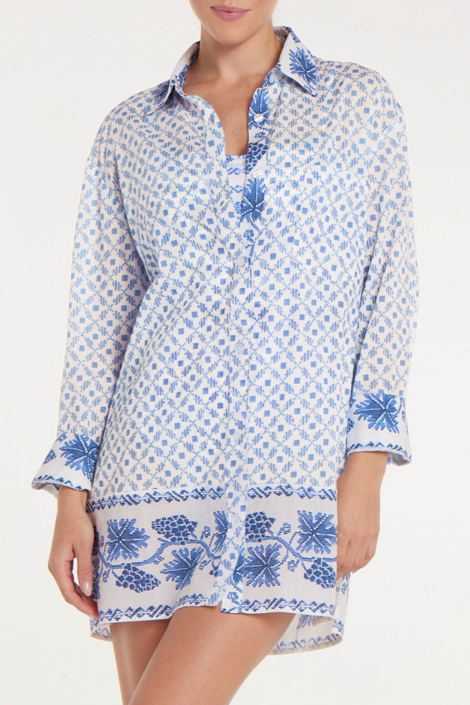 Marie Shirt Dress in Santorini Dots by Hermoza