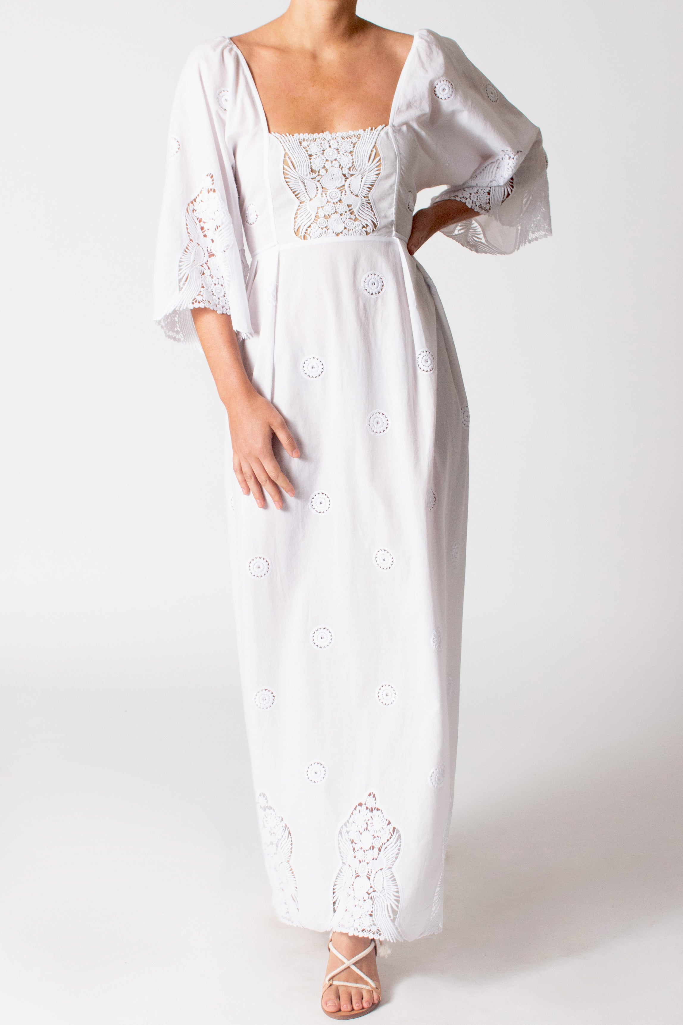 Meredith Falcon Embroidery Dress by Miguelina