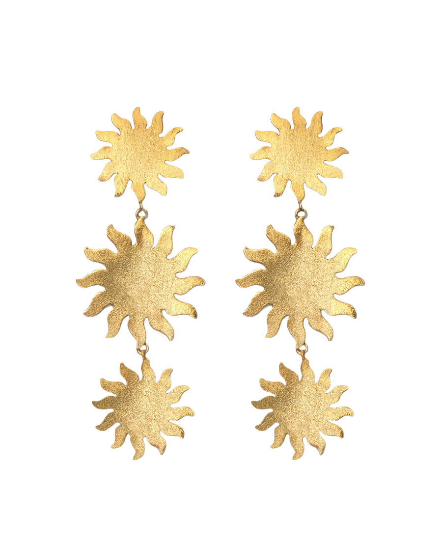 Tres Soles Earrings by Pájara Pinta