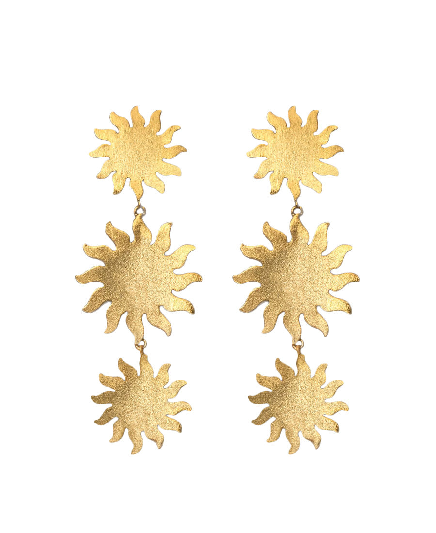 Tres Soles Earrings by Pájara Pinta