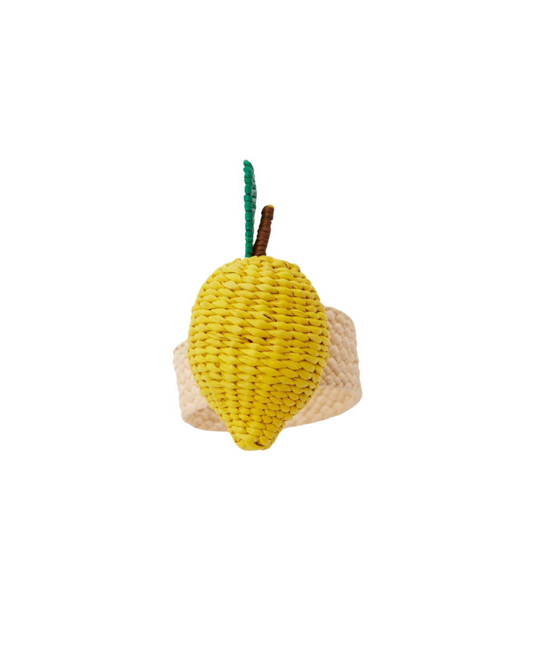 Lemon Fruit Iraca Napkin Ring - Straw Raffia Tableware by Coro Cora