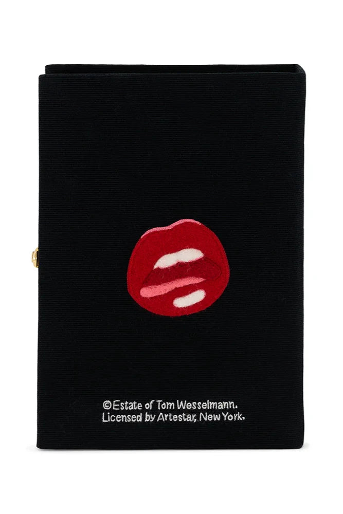 Mouth Study by Tom Wesselmann Book Clutch Strapped Clutch by Olympia Le-Tan
