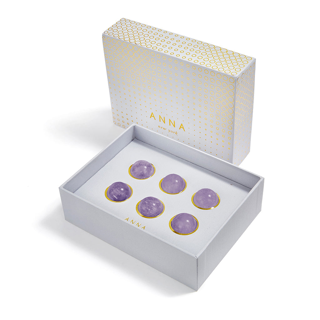 Vida Wine Gems, Flourite, Set of 6 by ANNA New York