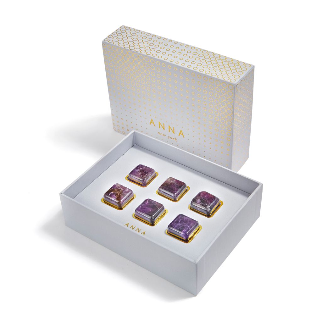 Vida Whisky Gems, Amethyst, Set of 6 by ANNA New York