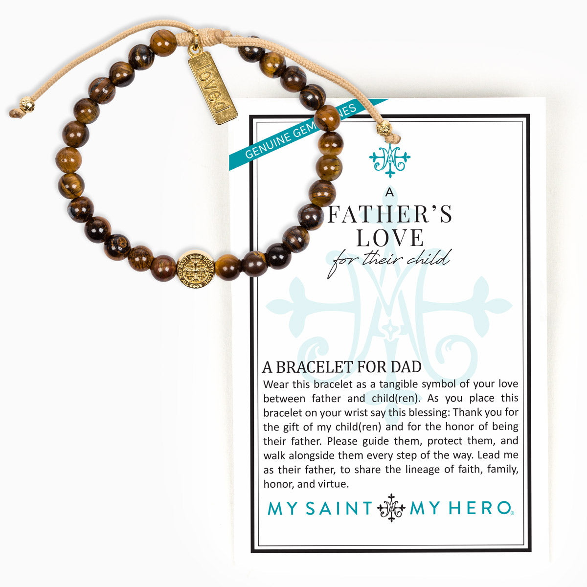 A Father's Love Blessing for My Child Bracelet by My Saint My Hero