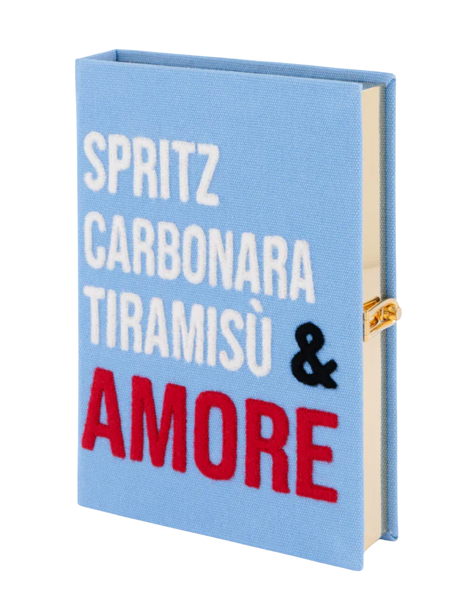 Spritz, Carbonara, Tiramisu & Amore Book Clutch by Olympia Le Tan
