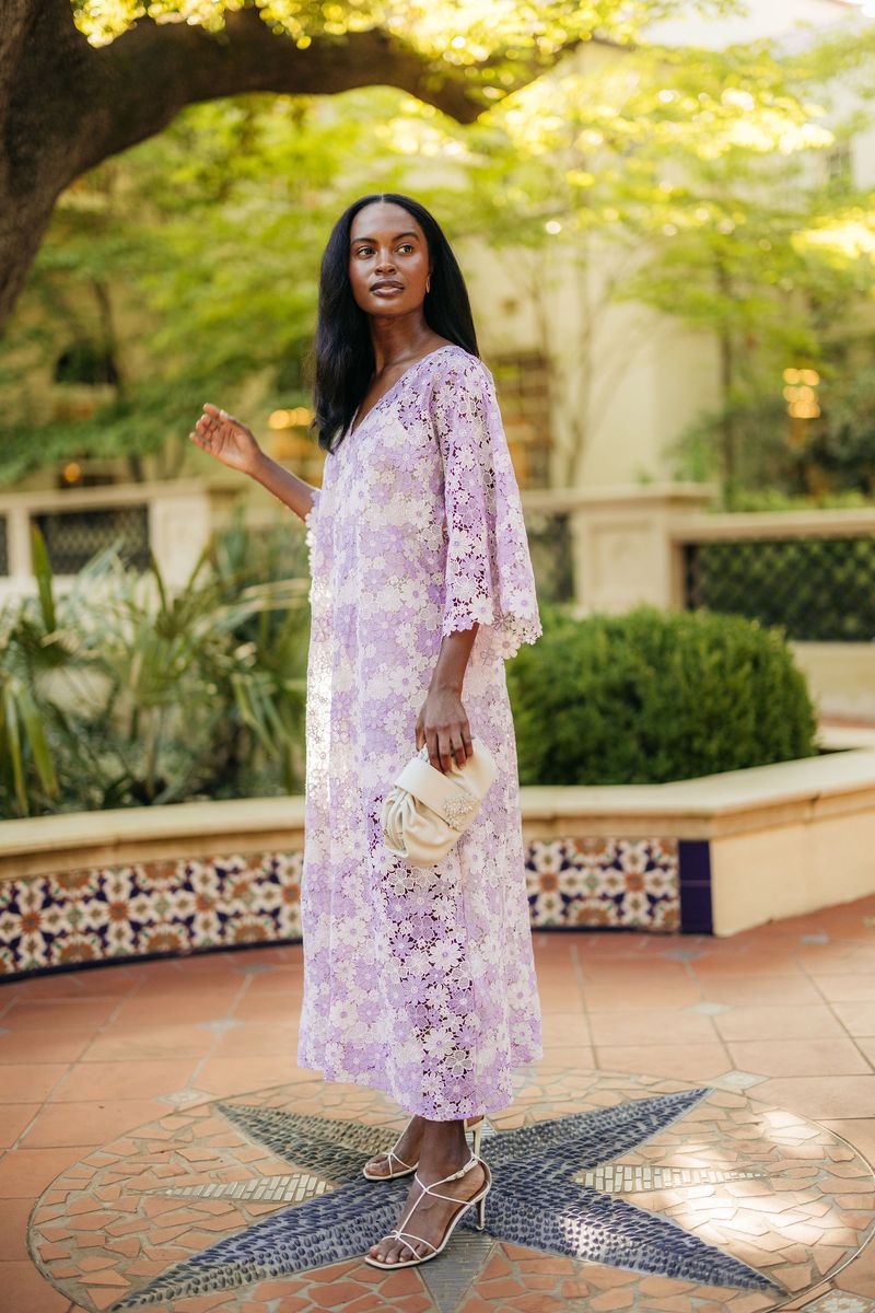 The Jasmine Kaftan Maxi Lavender by Tela Mercantile HerStory Exclus