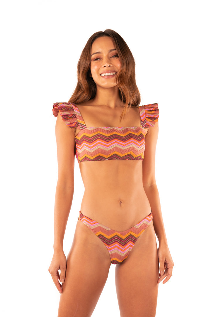 Balandra Fushia weaved Bandeau Bikini Top by Sanlier
