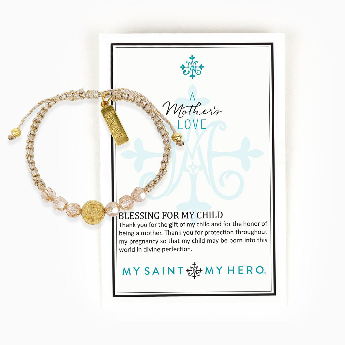 A Mother's Love Blessing for My Child Bracelet by My Saint My Hero