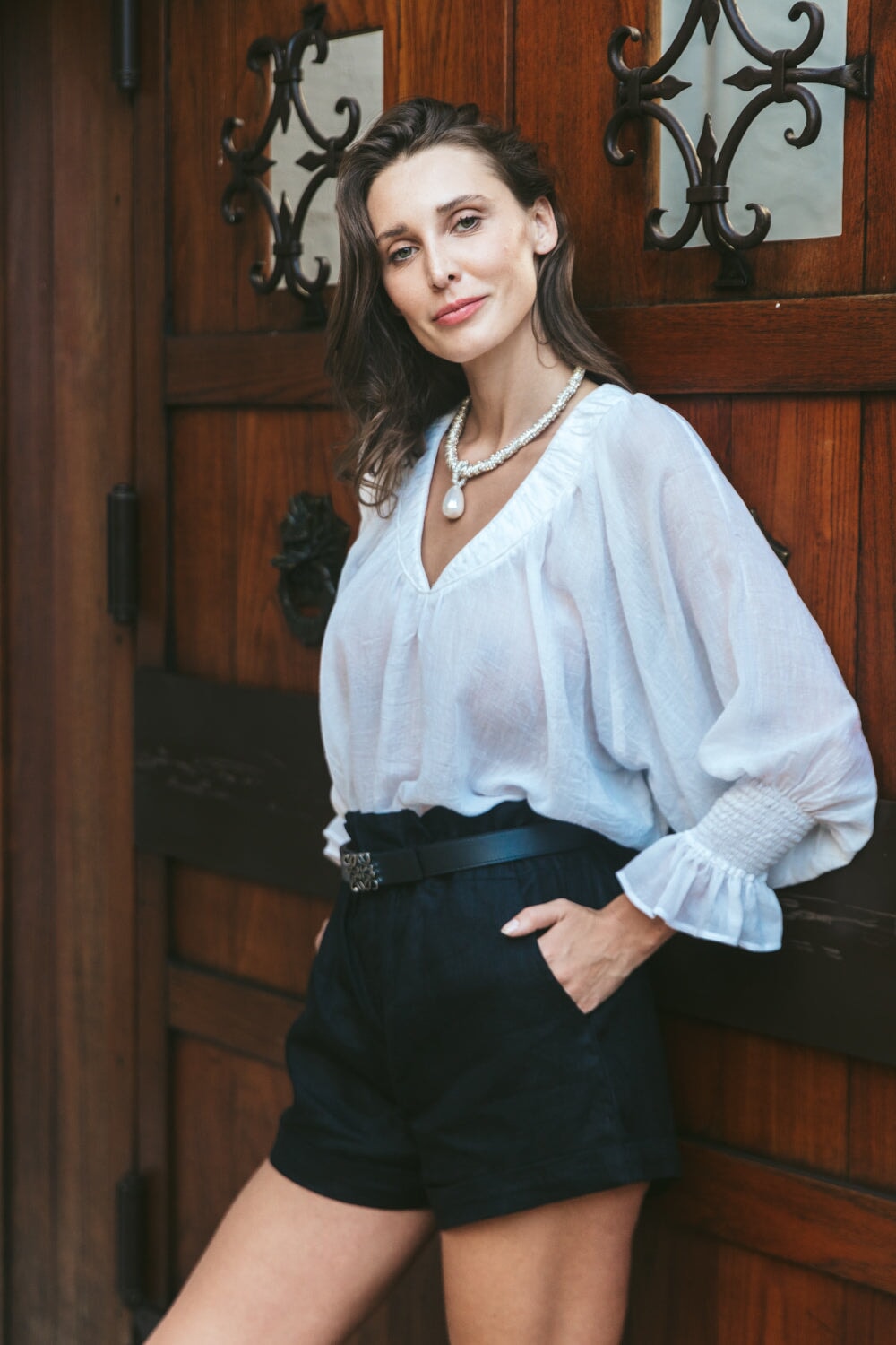 Gol Blouse - White by Rosewater House