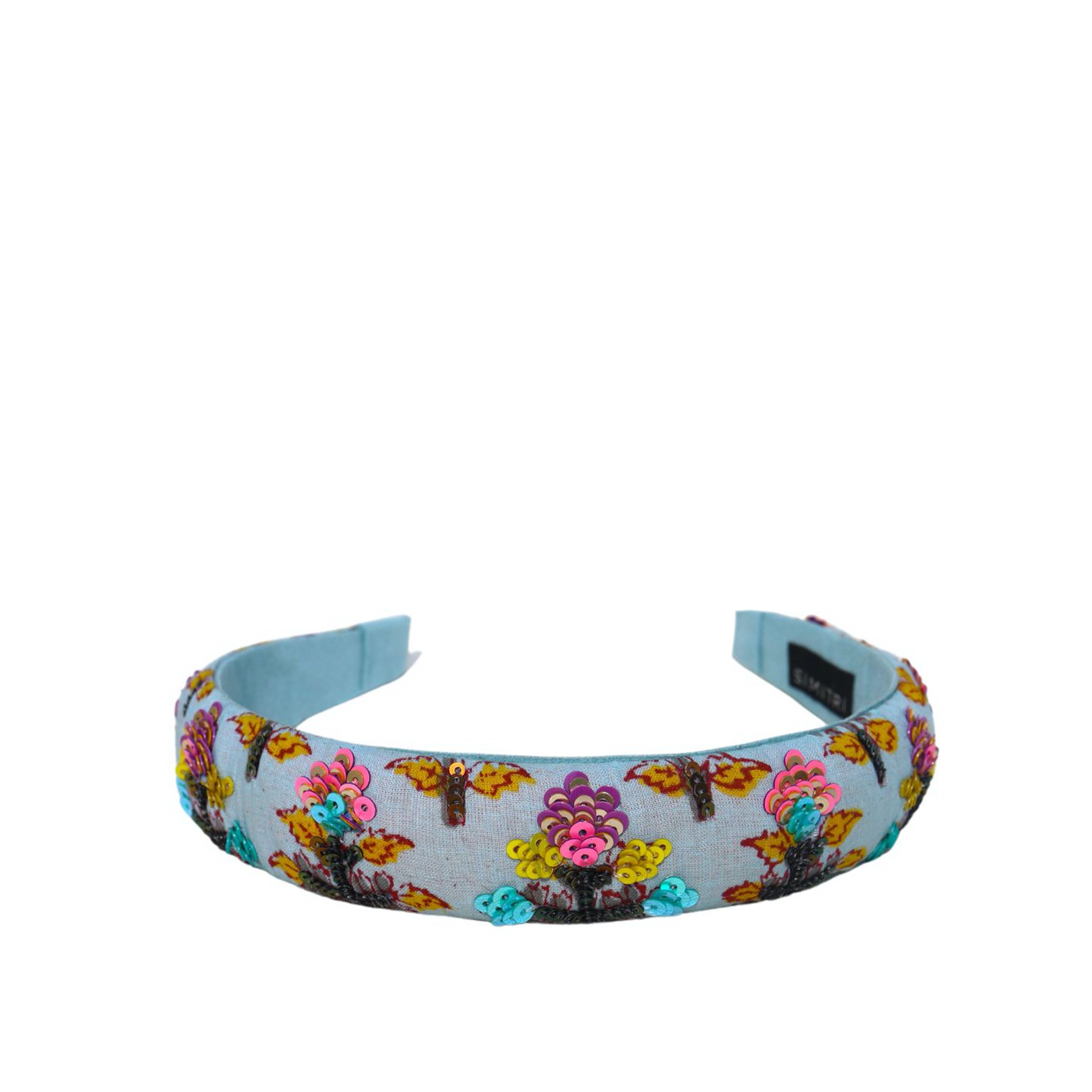 Blue Floral Headband by Simitri