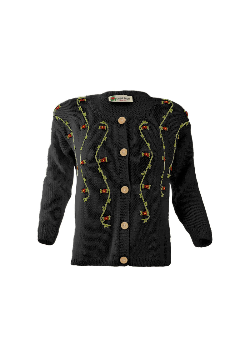 CLEMATIS WOOL CARDIGAN BY FANM MON