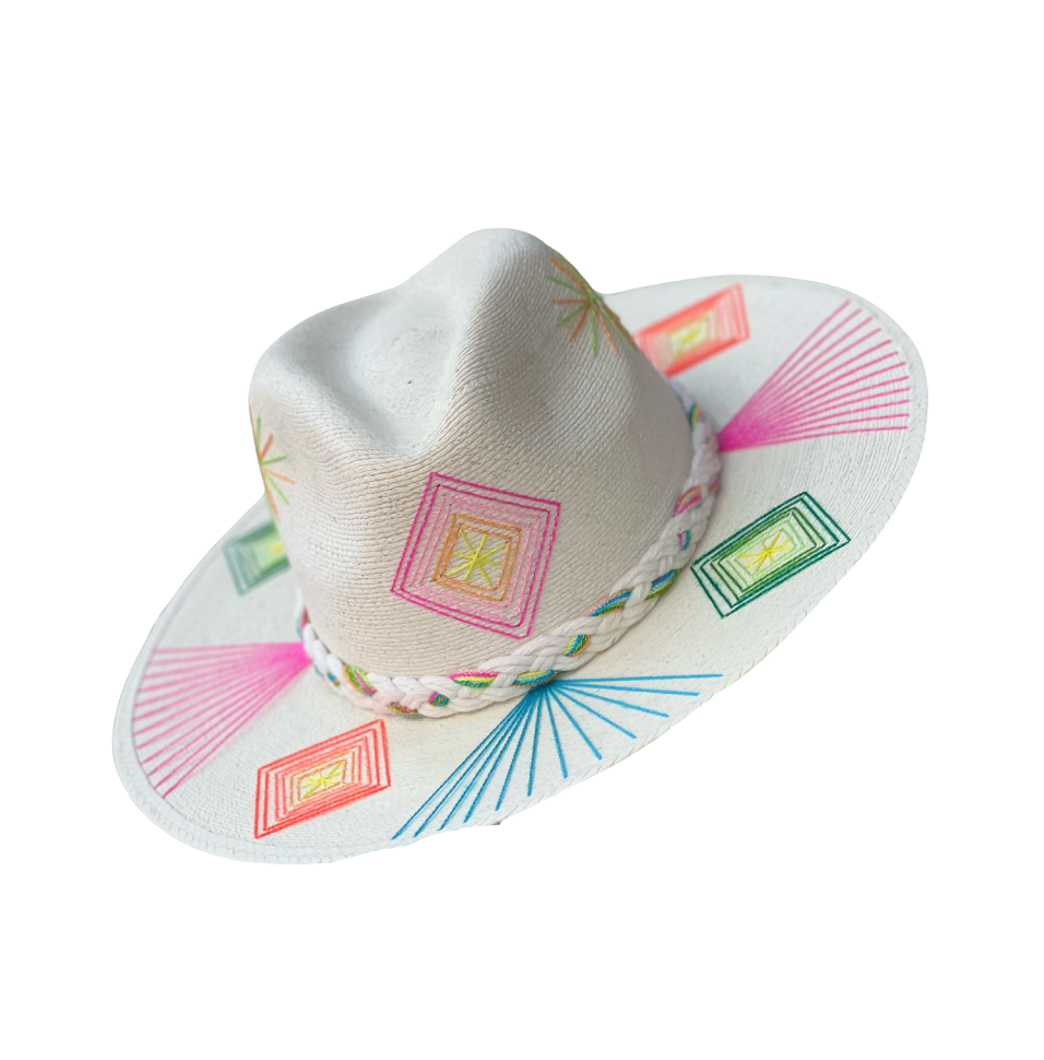 Neon Marfa Palm Hat | Handmade Statement Hat by Corazon Playero