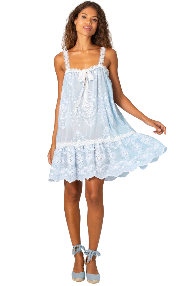 Havana Dress by Miguelina Sky Blue / XS