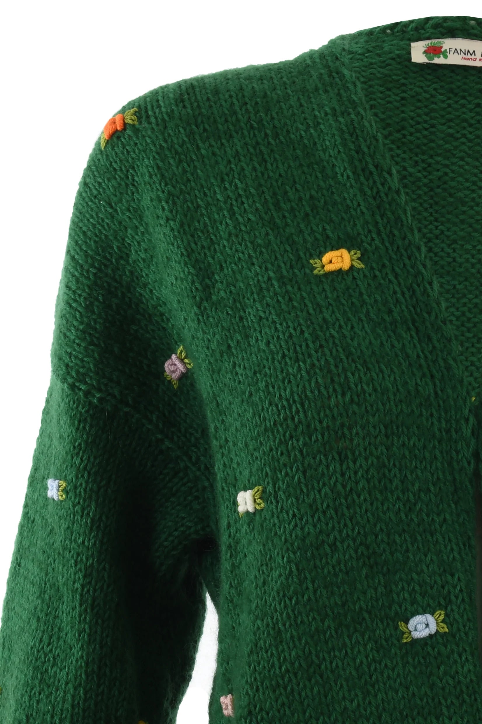 Wild Flowers Rose Bloom Wool Cardigan by Fanm Mon