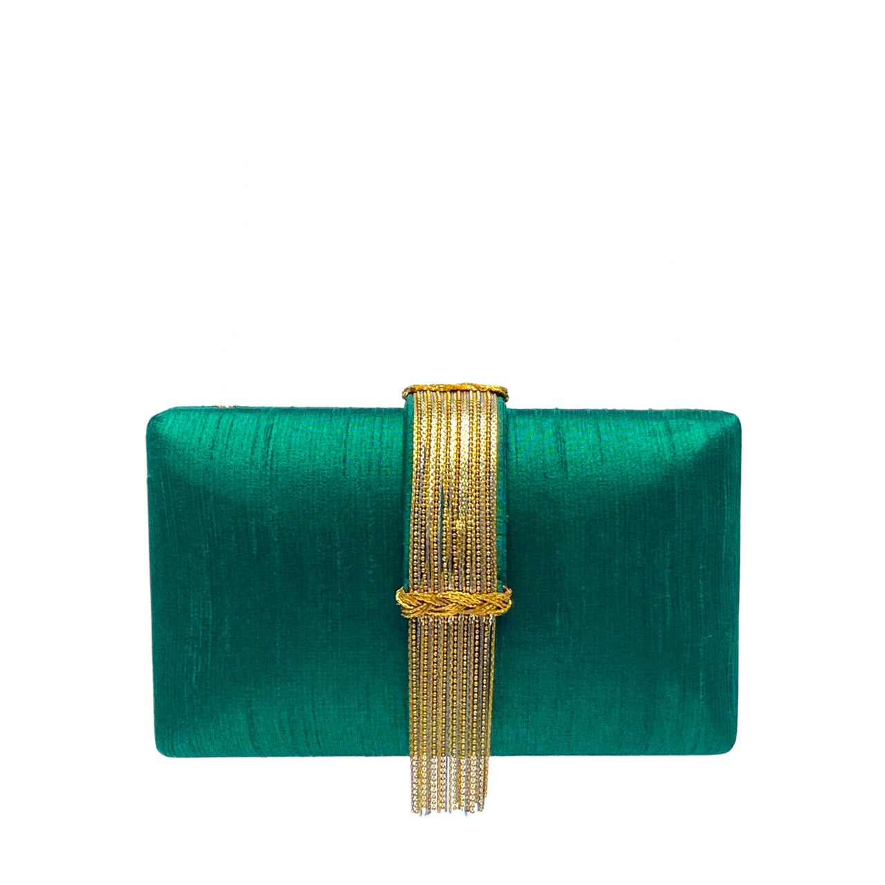 Emerald Fringe Clutch by Simitri