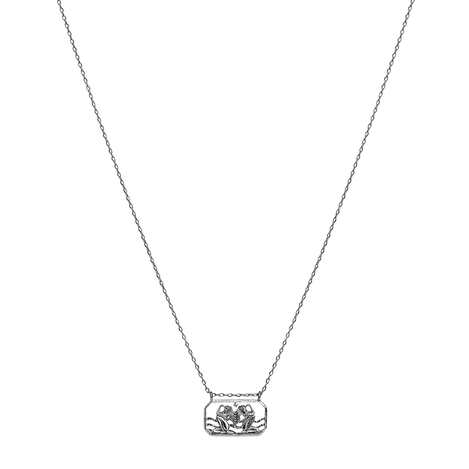 Zodiac Gemini Necklace Silver by Maanesten