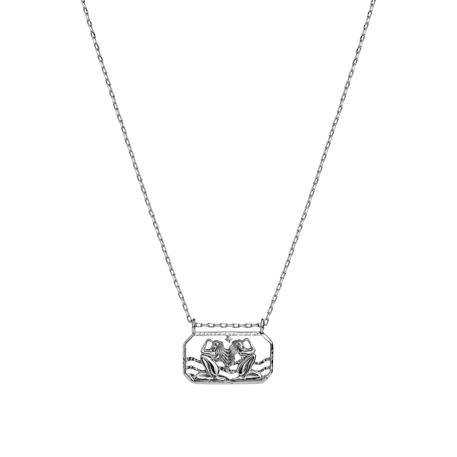 Zodiac Gemini Necklace Silver by Maanesten