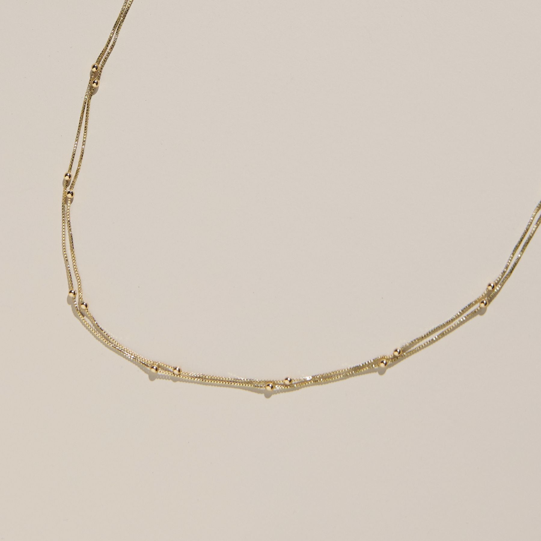 Gold Double Layer Saturn Chain Necklace