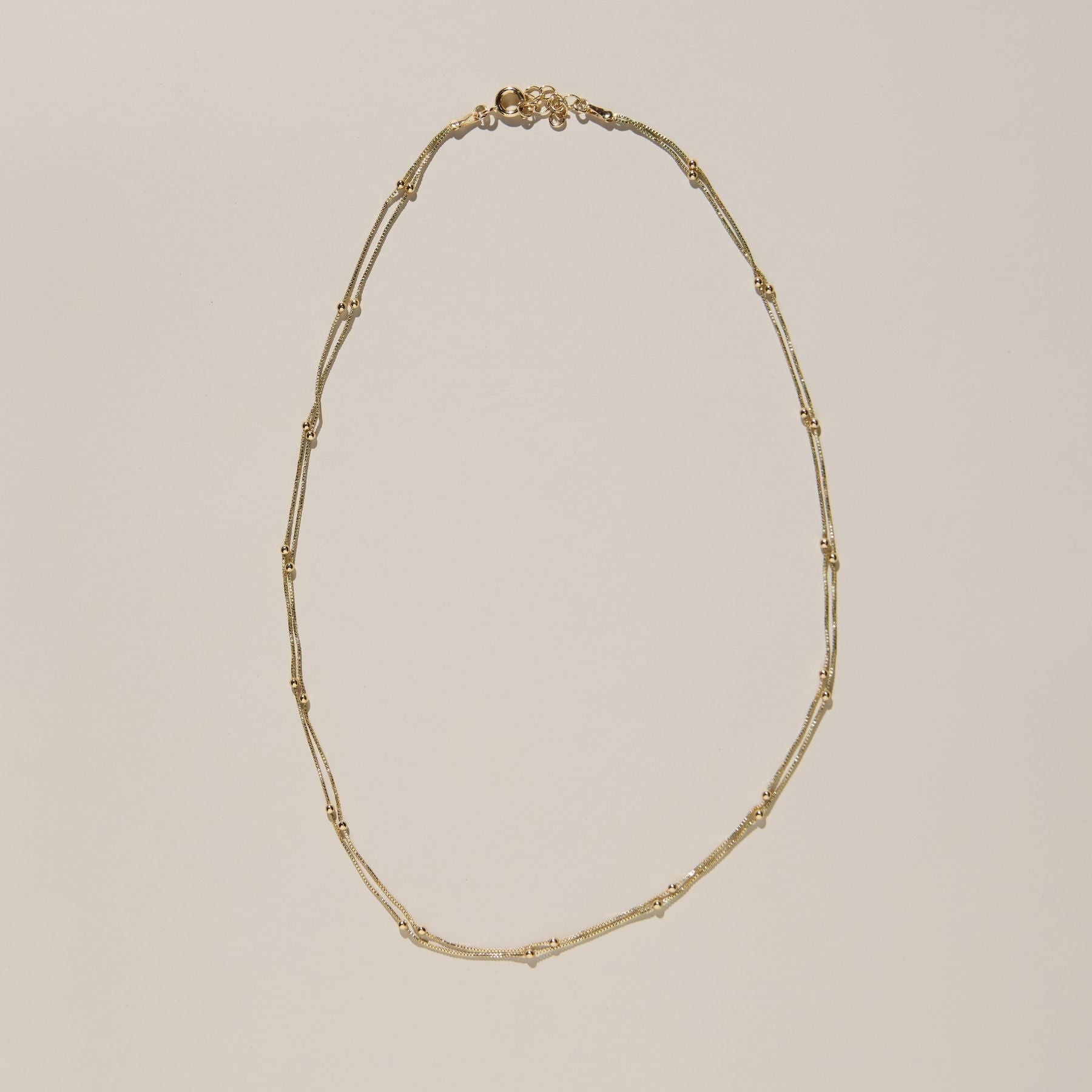 Gold Double Layer Saturn Chain Necklace