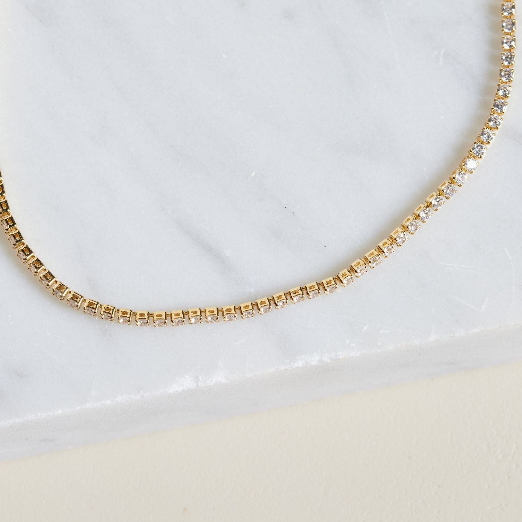Gold Tennis Choker by Nickel and Suede