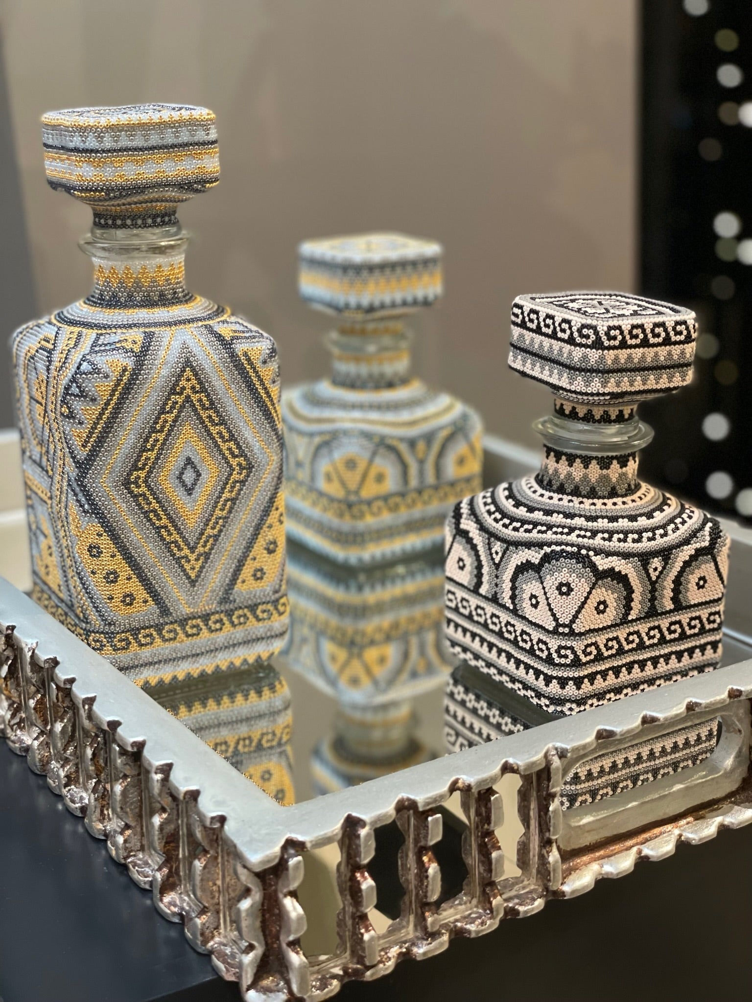 Huichol Decanter - Oro by Agave