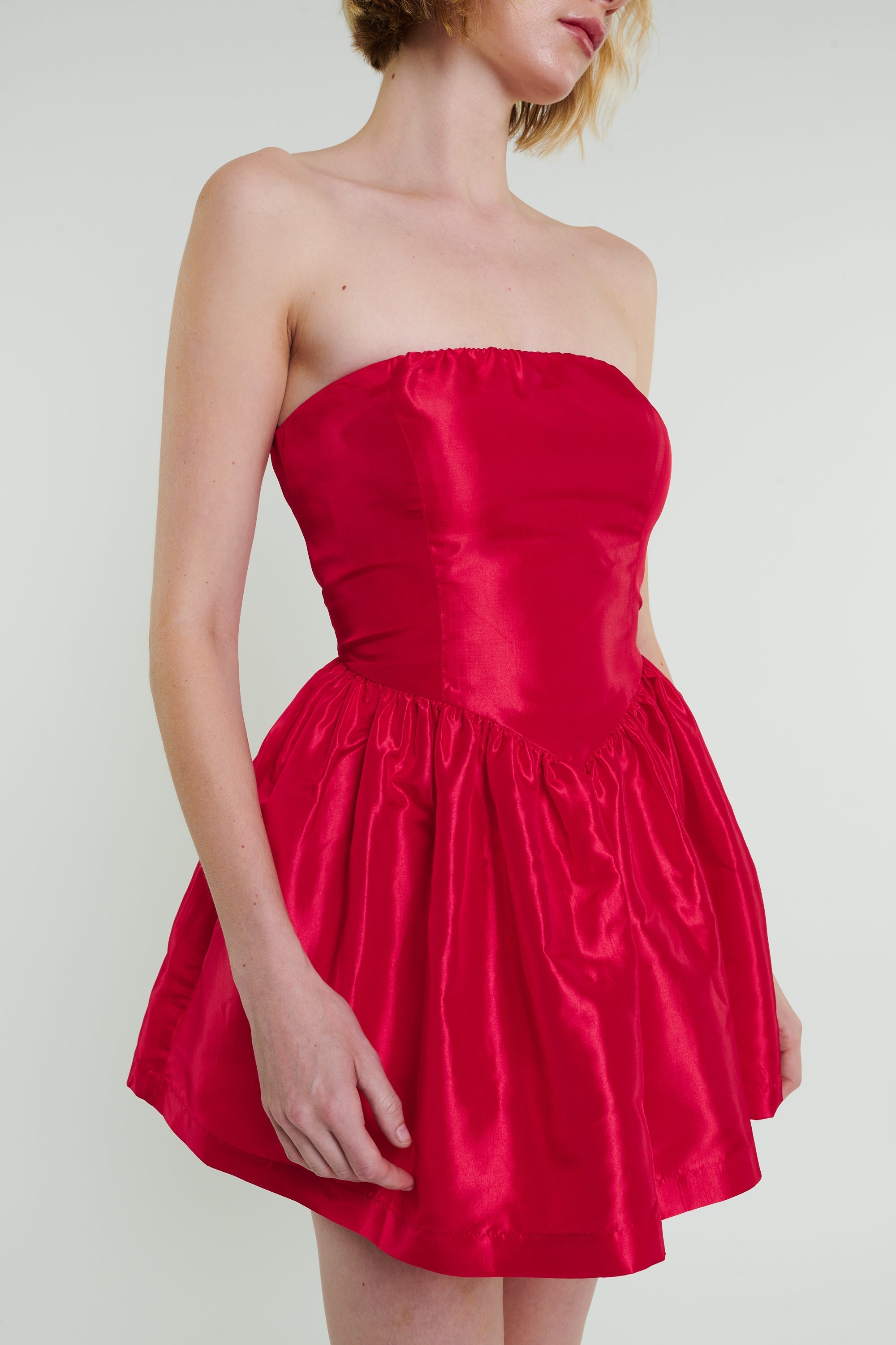 Roxanne Mini Dress in Cherry Red by Madeline Marie