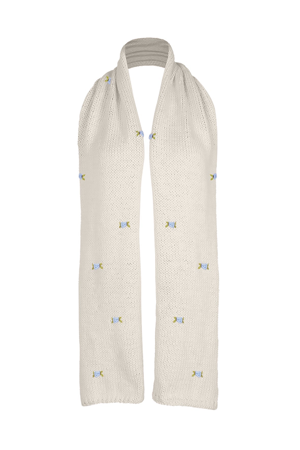 WINTER BLOOM BLUE ROSE WOOL SCARF BY FANM MON