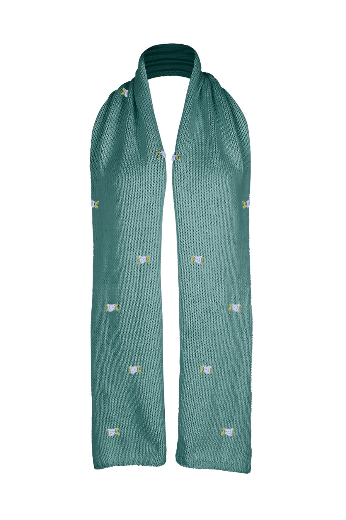 WINTER BLOOM BLUE ROSE WOOL SCARF BY FANM MON