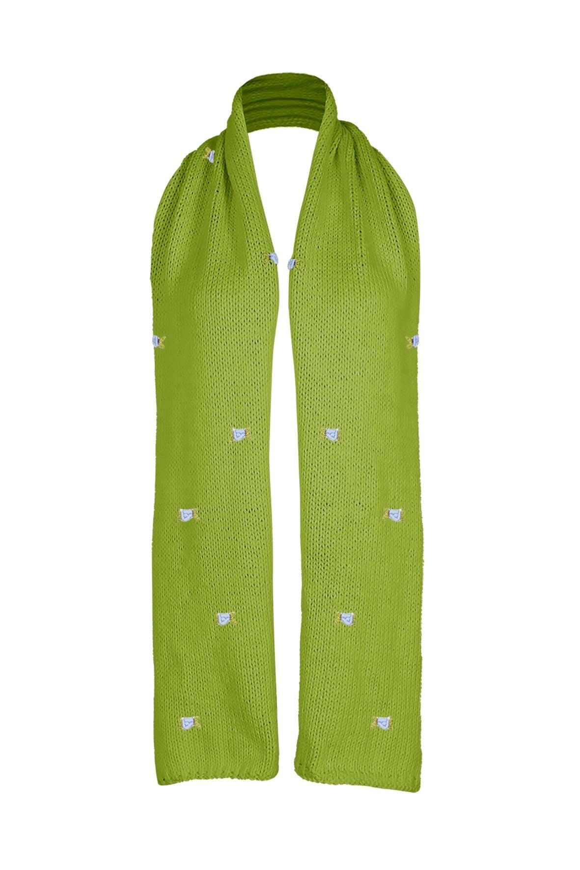 WINTER BLOOM BLUE ROSE WOOL SCARF BY FANM MON