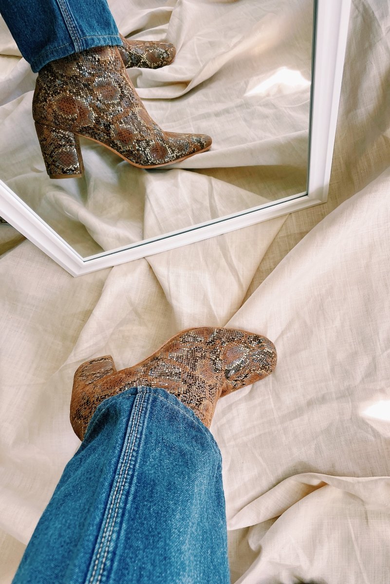 Modern Boot in Sueded Snake by Llani