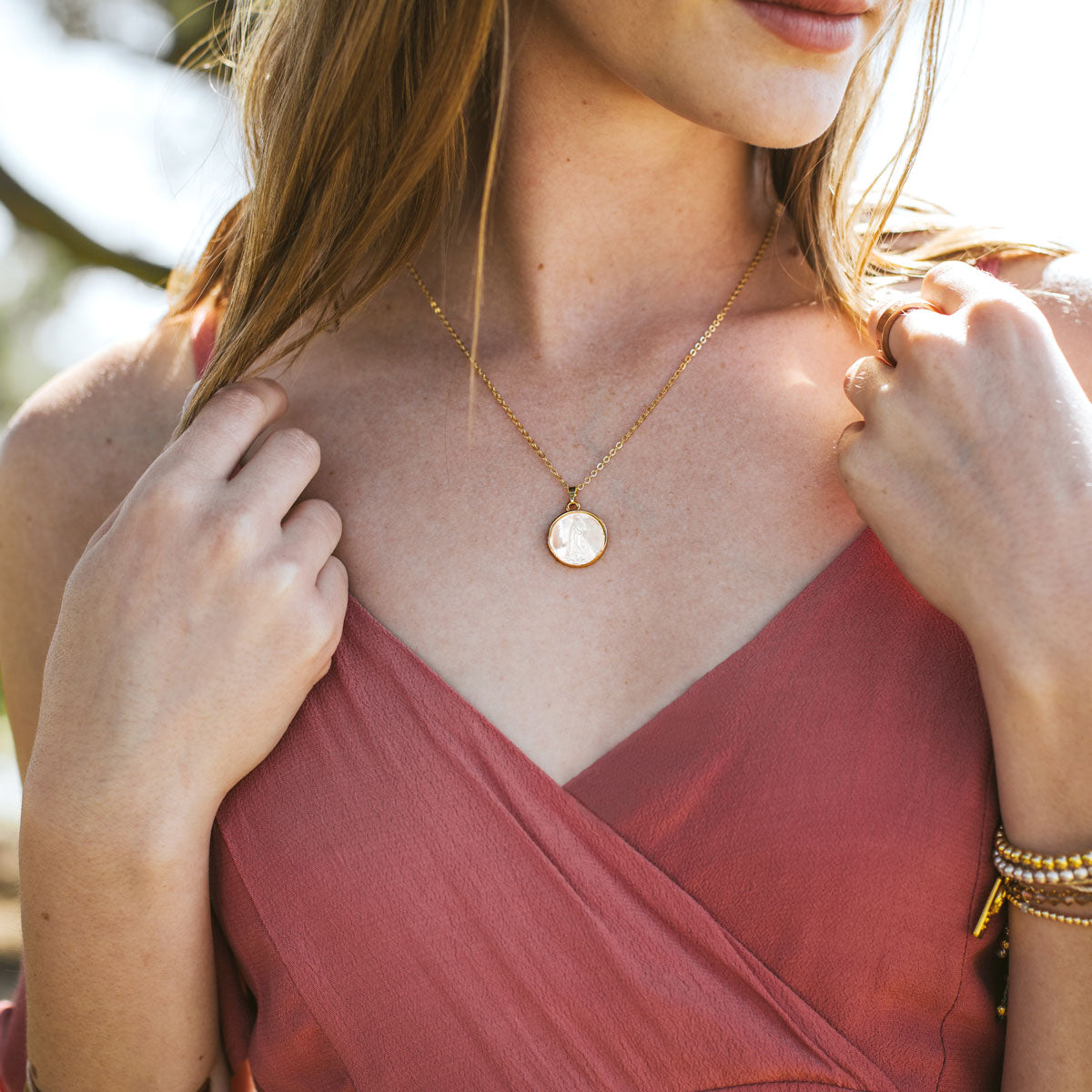 Blessed Mother Mary Necklace by My Saint My Hero