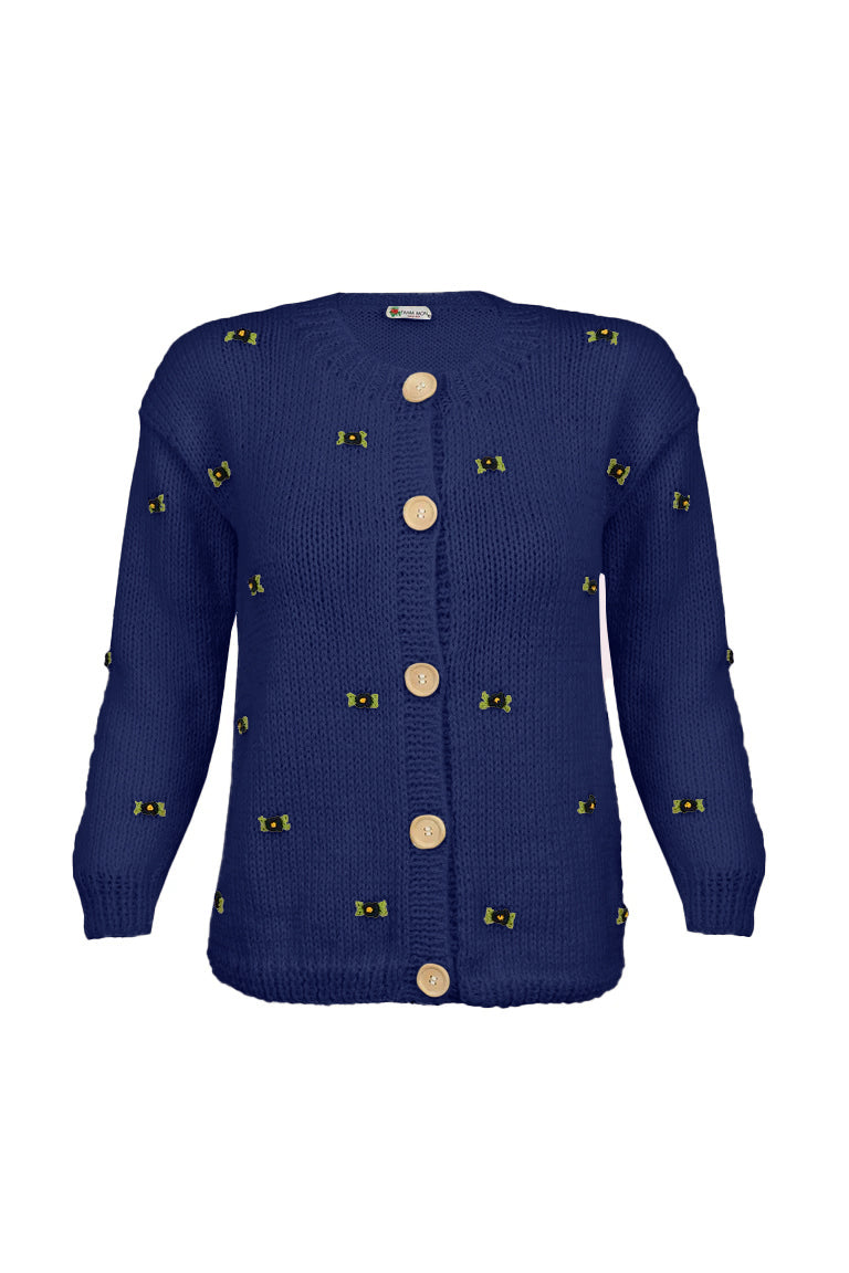 MUSCARI WOOL CARDIGAN BY FANM MON