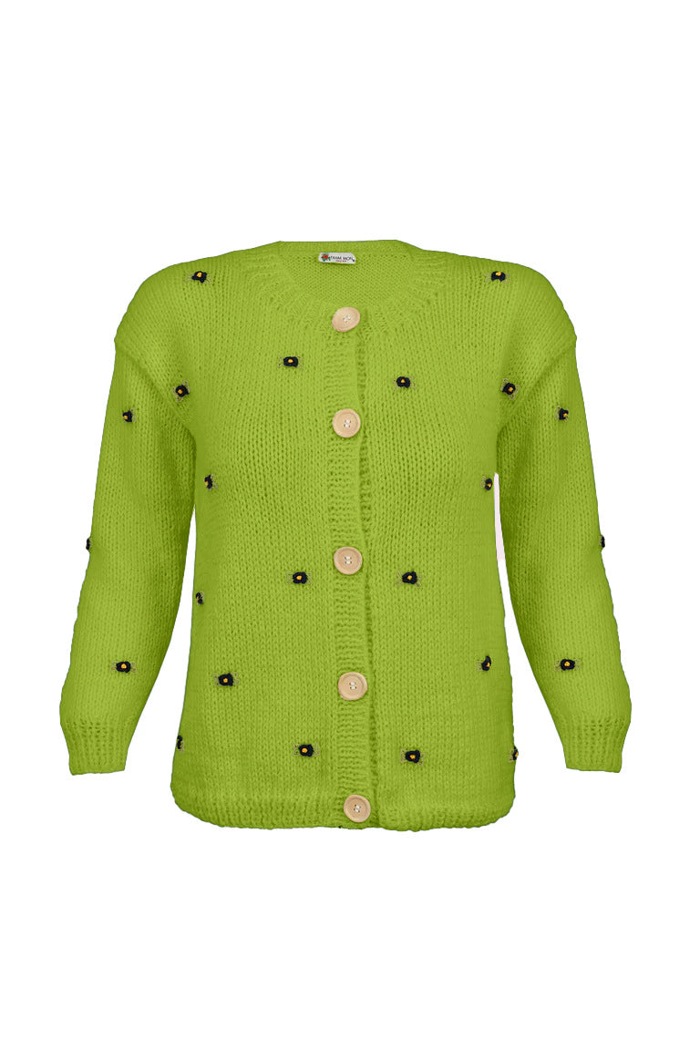 MUSCARI WOOL CARDIGAN BY FANM MON