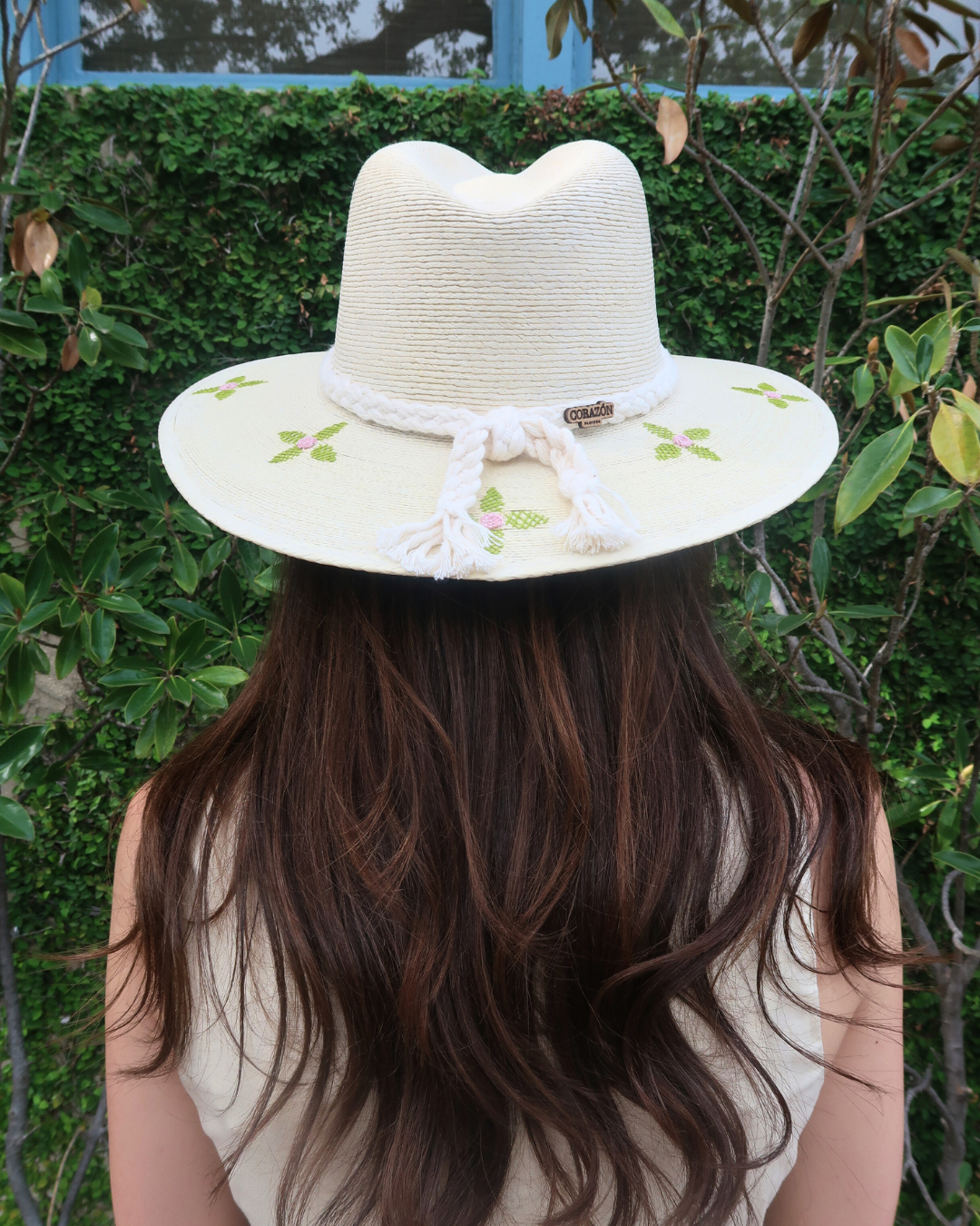 Verde Flores Palm Hat | Exclusive Green Floral Beach Hat by Corazon Playero