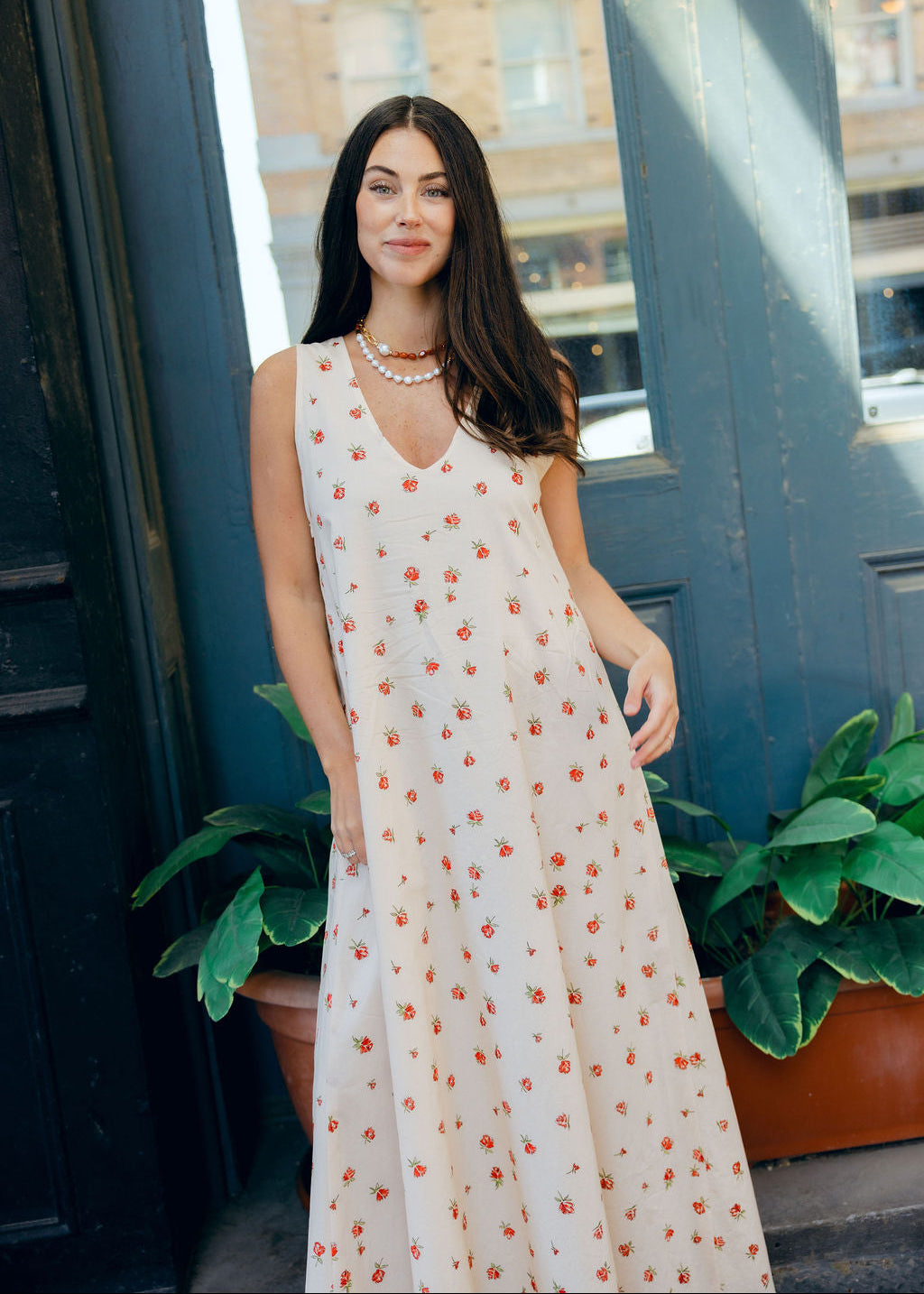 posey maxi dress Red Gili by Puka the Label XS/S / Red Posey 102427aa with a deep cowl PURE COTTON COMBO SET size:III