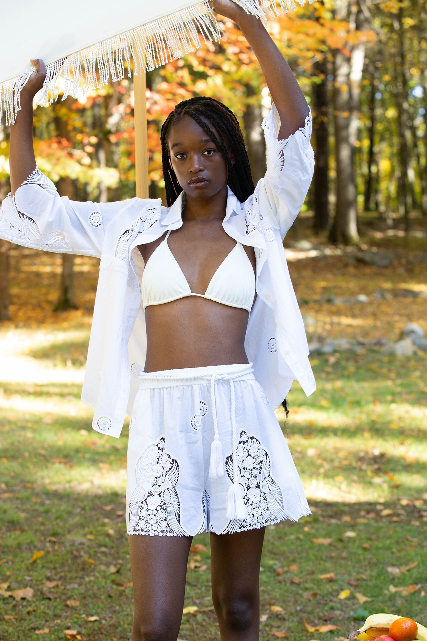Remi Falcon Embroidery Shorts by Miguelina
