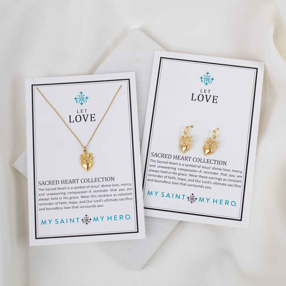 Sacred Heart Flower Earrings by My Saint My Hero