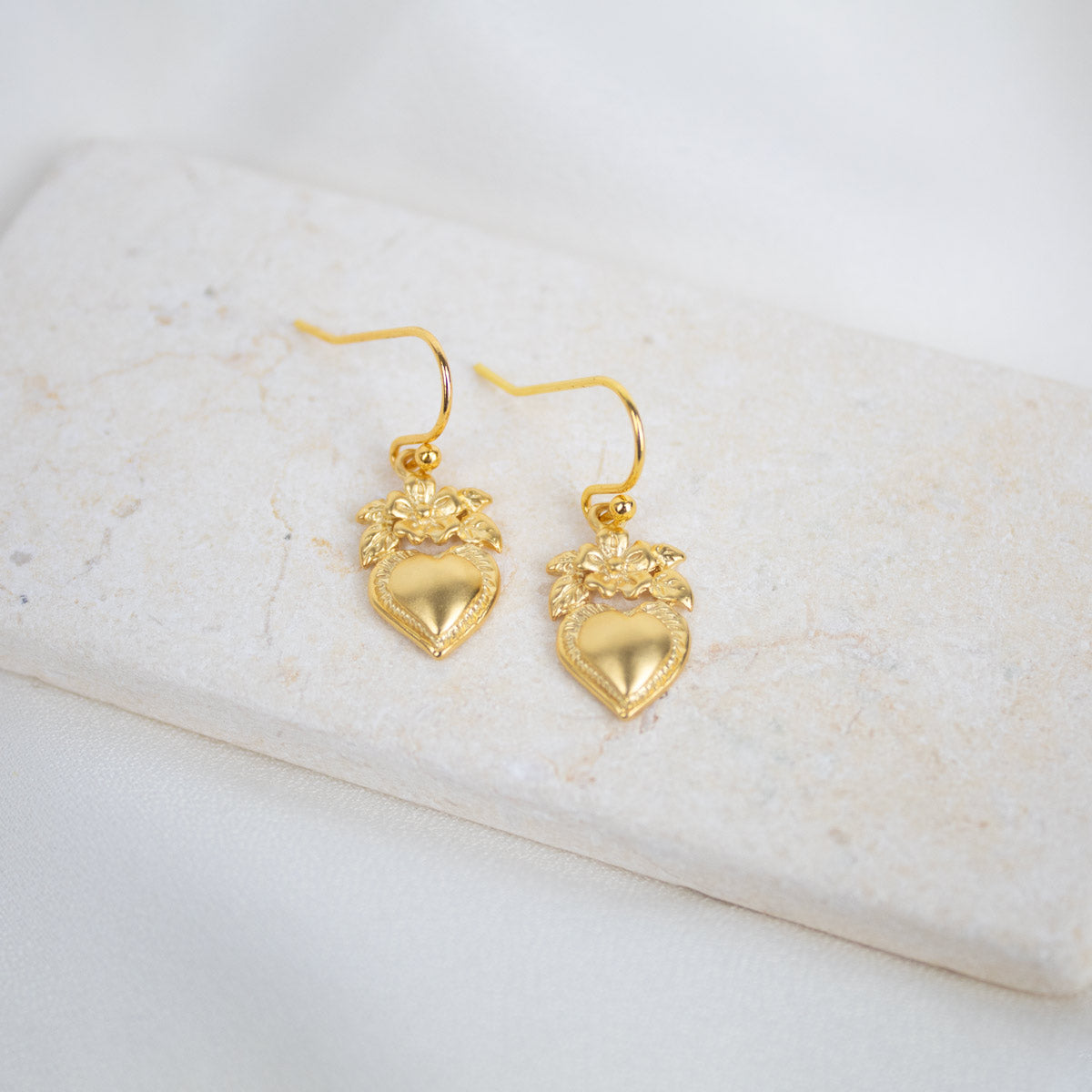 Sacred Heart Flower Earrings by My Saint My Hero