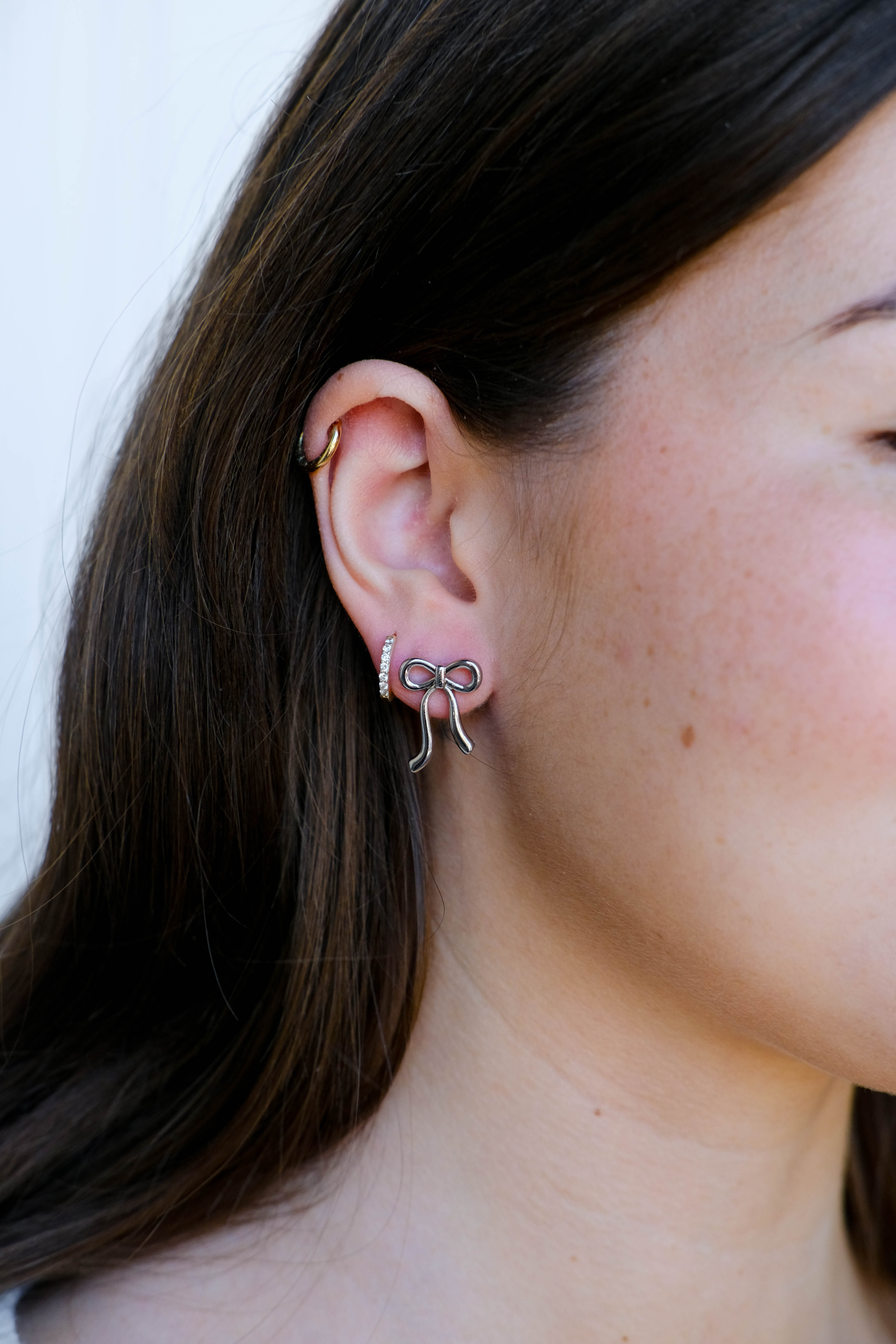 Silver Vintage Bow Studs by Nickel & Suede