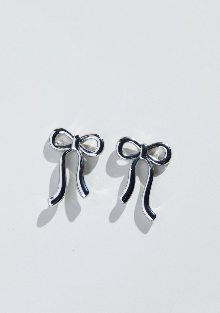 Silver Vintage Bow Studs by Nickel & Suede