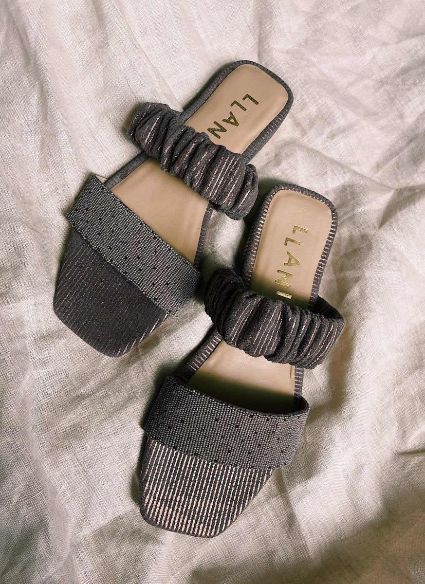 Suede Scrunchie Sandal by Llani