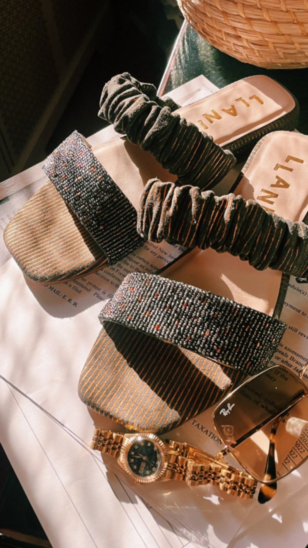 Suede Scrunchie Sandal by Llani