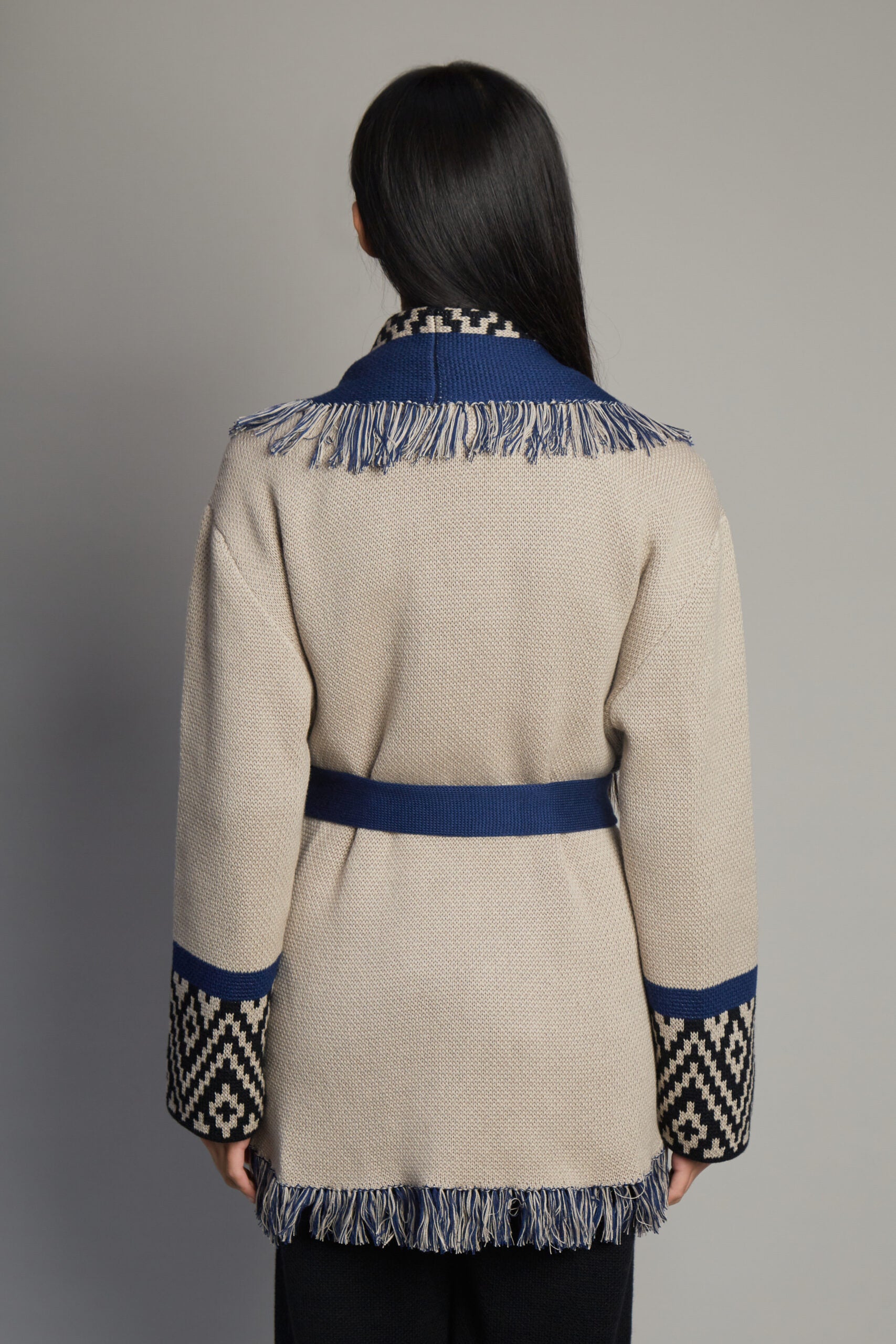 Andén Taupe Belt Cardigan by MUNA