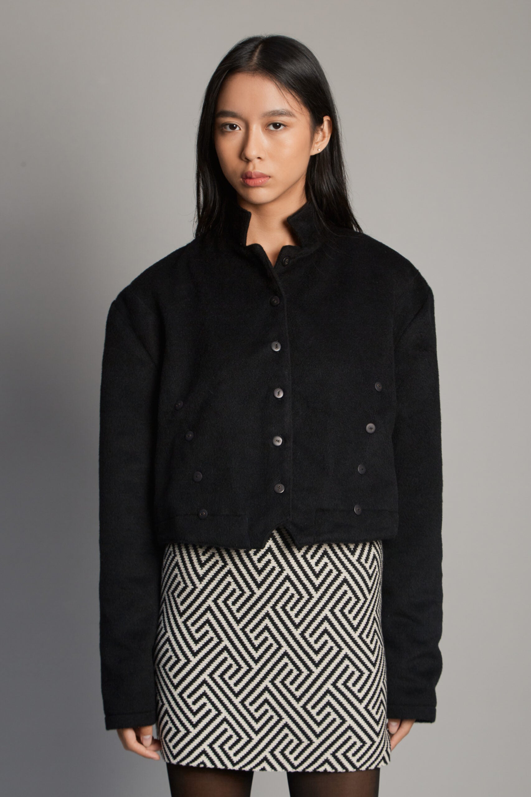 Capitana Alpaca black jacket by MUNA