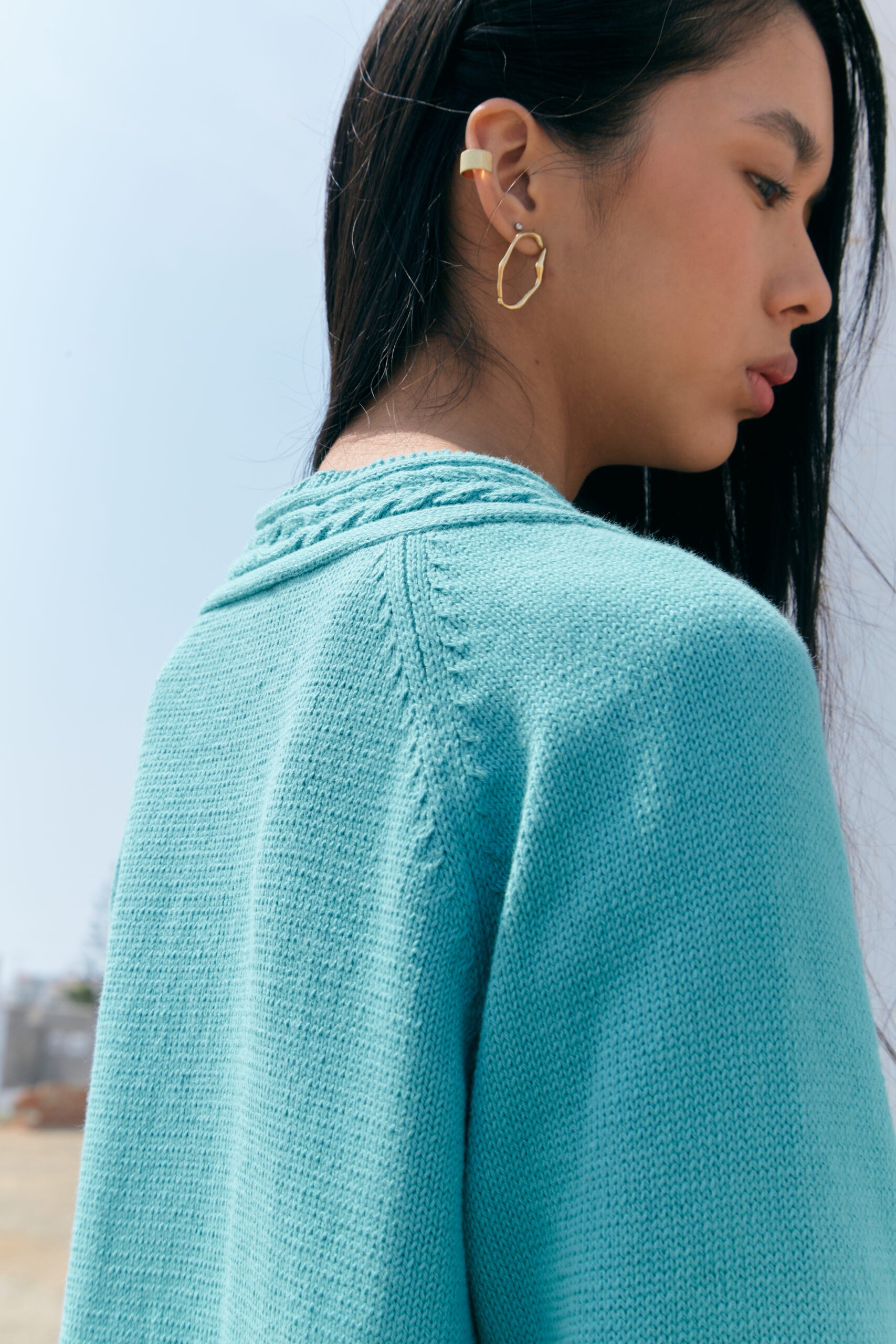 Coralina Cardigan in Aqua by MUNA