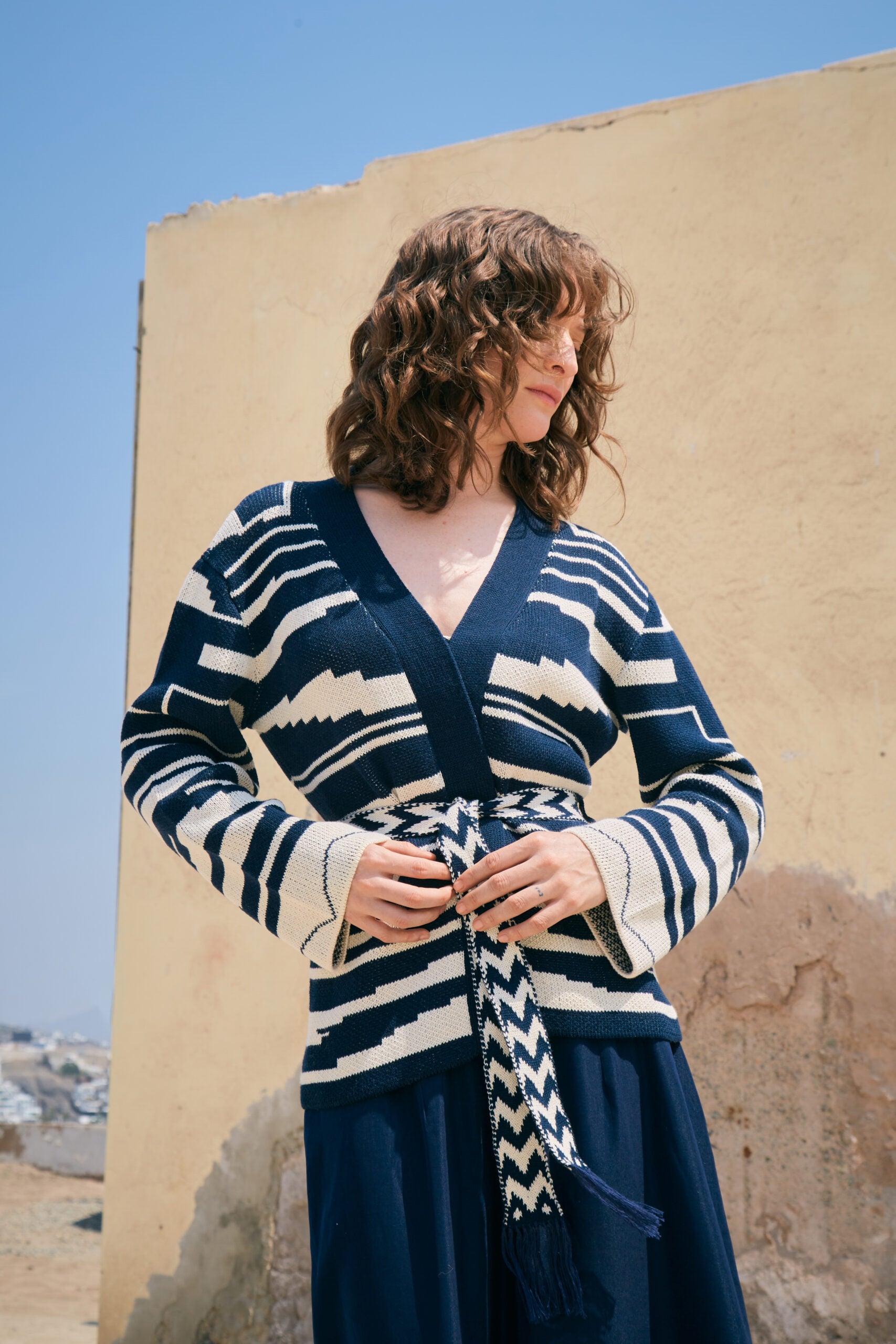 Thierra Sur Blue Cardigan by MUNA
