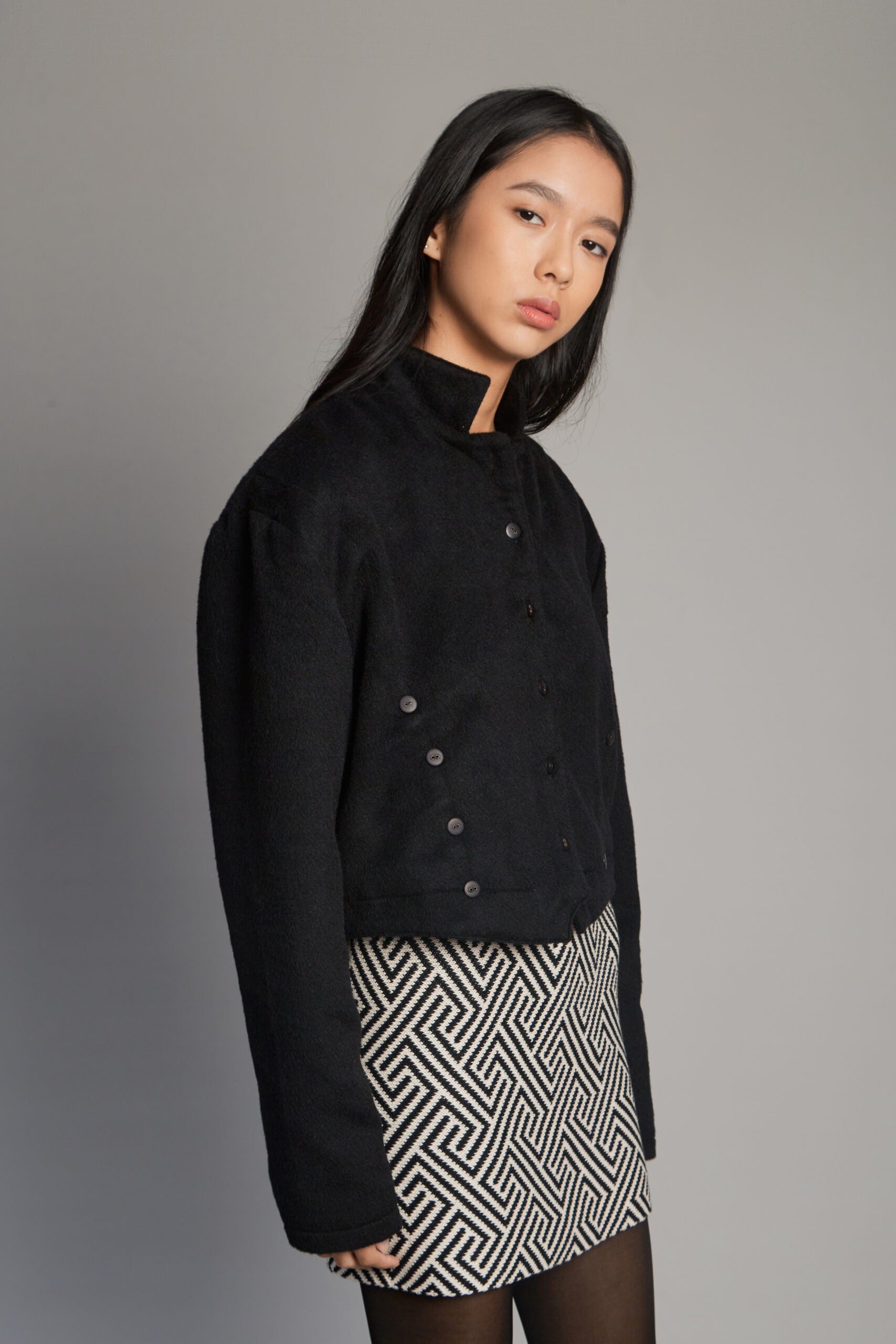 Capitana Alpaca black jacket by MUNA