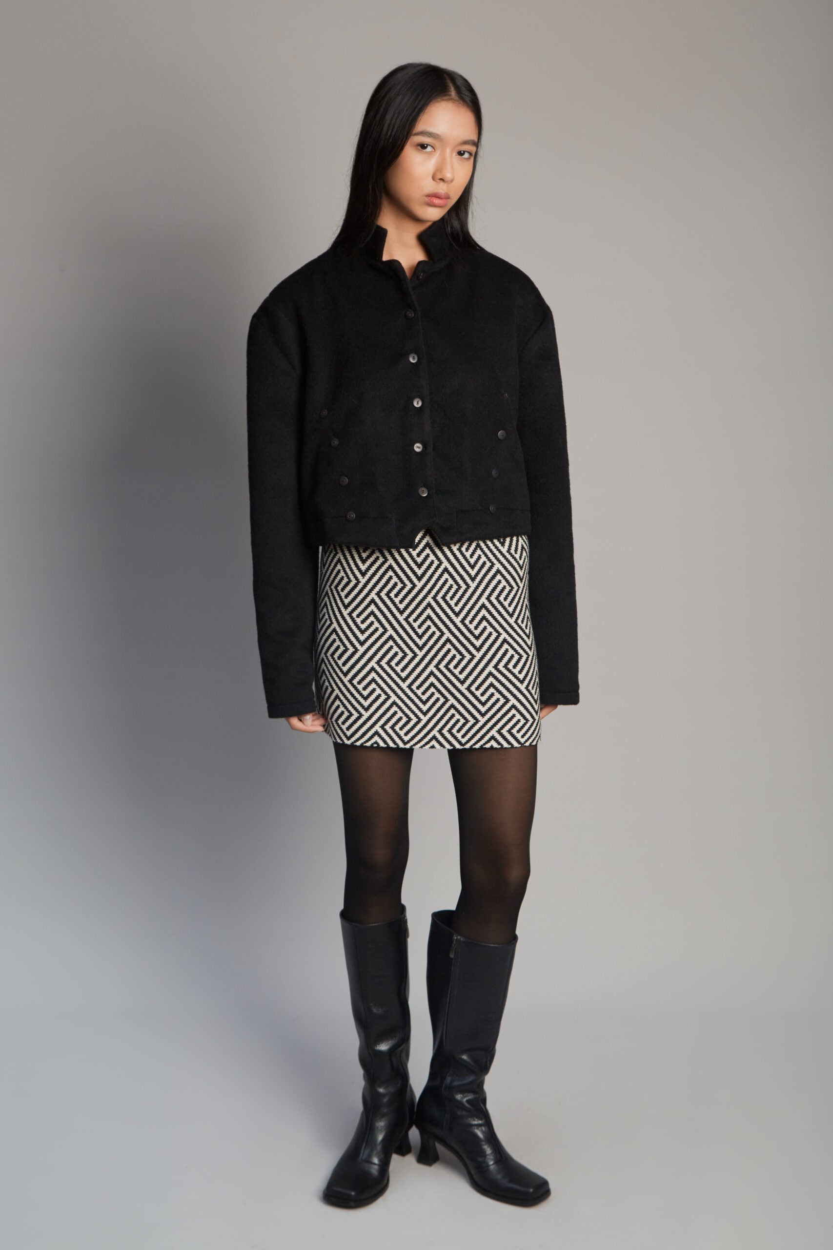 Capitana Alpaca black jacket by MUNA