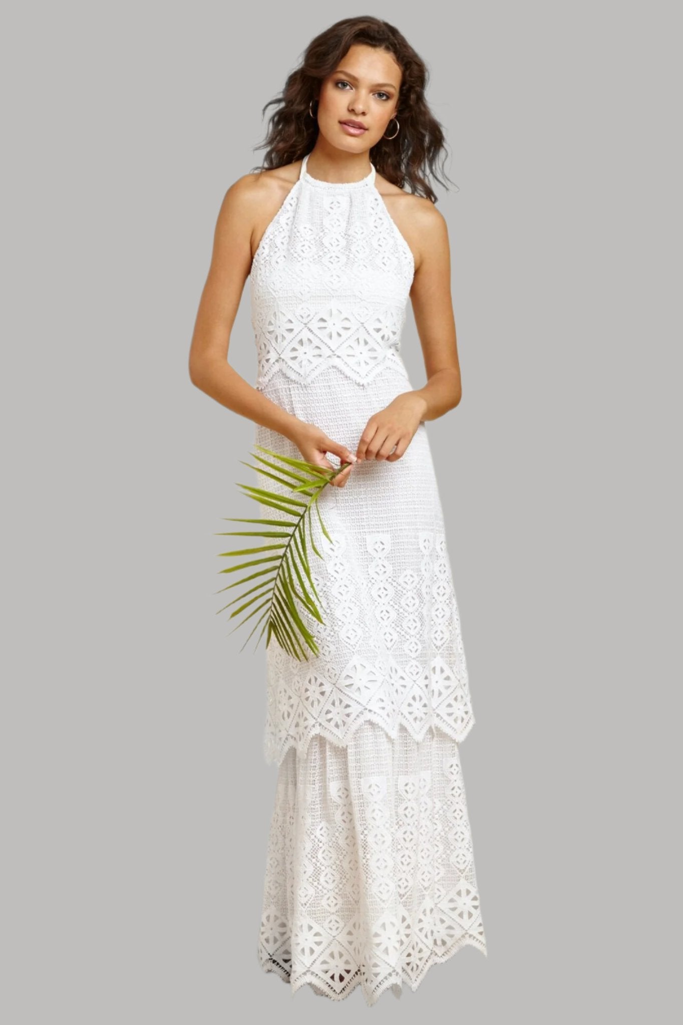 Edna Tiered Halter Dress by Miguelina